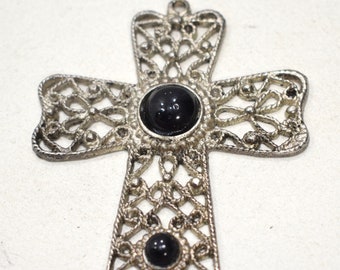 Beads Silver Filigree Large Cross 4 3/4"