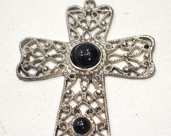 Beads Silver Filigree Large Cross 4 3/4"