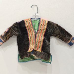 Chinese Hmong Brown Embroidered Childs Jacket