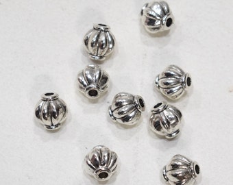 Beads Chinese Silver Fluted Beads 11mm