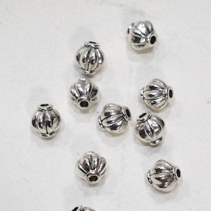 Beads Chinese Silver Fluted Beads 11mm