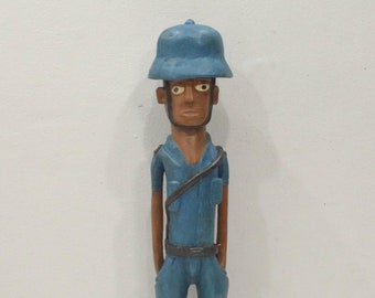 African Statue Colonial Male West African Wood Colonial Figure