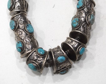 Tibetan Sterling Silver Turquoise Necklace