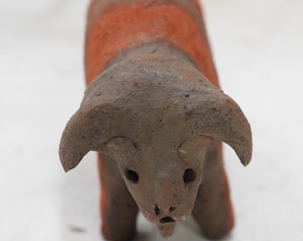 African Red Clay Cow Statue Samburu Kenya