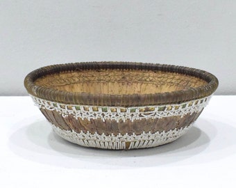 Basket Bali Indonesia Beaded Mirror Basket