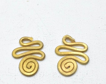 Beads African Old Turkana Brass Coil Pendants