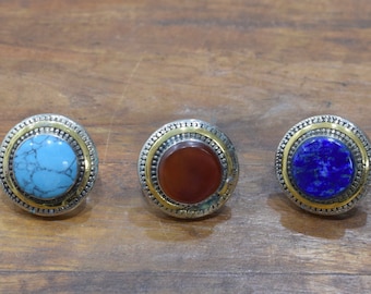 Middle Eastern Silver Assorted Stone Rings