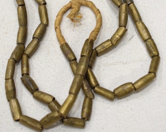 Beads African Brass Tube Beads 9-10mm