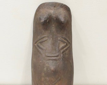 African Mask Makonde Tribe Clay Body Initiation Mask