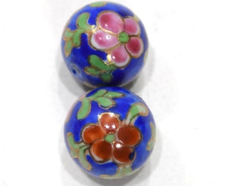 Beads Chinese Large Blue Flower Porcelain 21mm