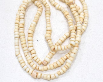 Beads African Small White Goomba Glass 3-5mm