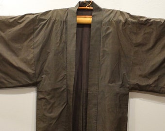 Kimono Japanese Brown Black Check Kimono