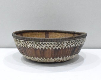 Basket Bali Indonesia Beaded Mirror Basket