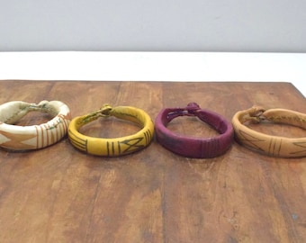 African Leather Cuff Bracelets Ghana