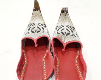 Shoes Silver Embroidered India Leather Wedding Shoes #4