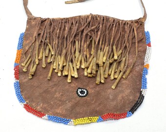 African Bushmen Apron Female Hide Beaded Ostrich Bead Apron