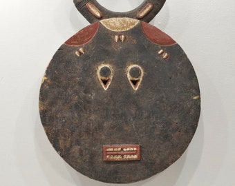 African Goli Horned Mask Akan Tribe Ivory Coast