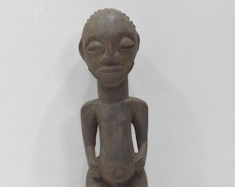 African Statue Luba Hemba Tribe Carved Wood Statue Congo