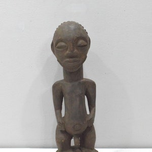 ヴィンテージ コンゴ ルバ族 ヘッドレスト 木製 女性像 セヌフォ ルバ族「出産する女性」ヴィンテージスタイル木製オリジナル彫刻