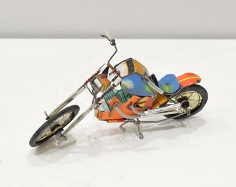 Toy Motorcycle African Recycled Tin Can Tanzania Toy Motorcycle