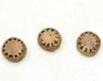 African Brass Sun Bead