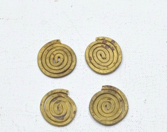 Beads African Old Turkana Brass Coil Pendants