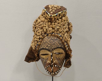 African Mask Kuba Cloth Helmet Mask