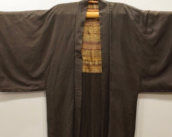 Kimono Japanese Brown Silk Kimono