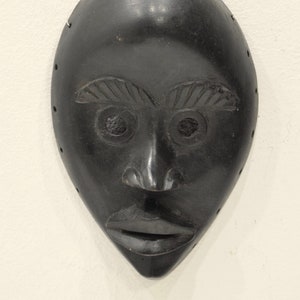 African Dan Carved Wood Burnished Mask Congo