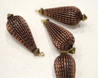 Beads Copper Flute Bead Pendants 48mm