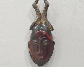 African Baule Crest Mask Akan Tribe