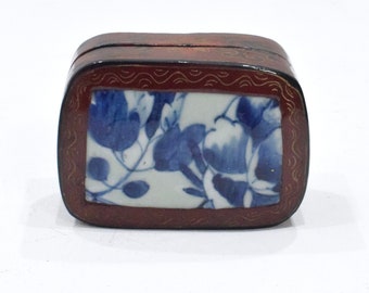Chinese Porcelain Shard Wood Box