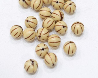 Beads Resin Round Beige Beads