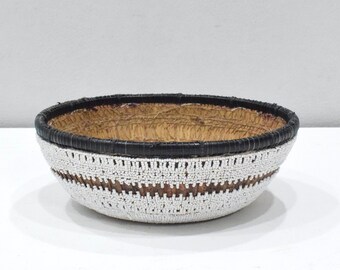 Basket Bali Indonesia Beaded Mirror Basket