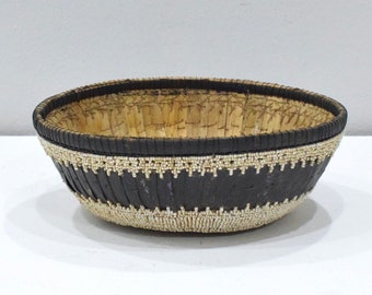 Basket Bali Indonesia Beaded Mirror Basket