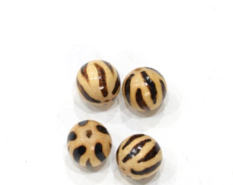 Philippine Wood Animal Print Beads