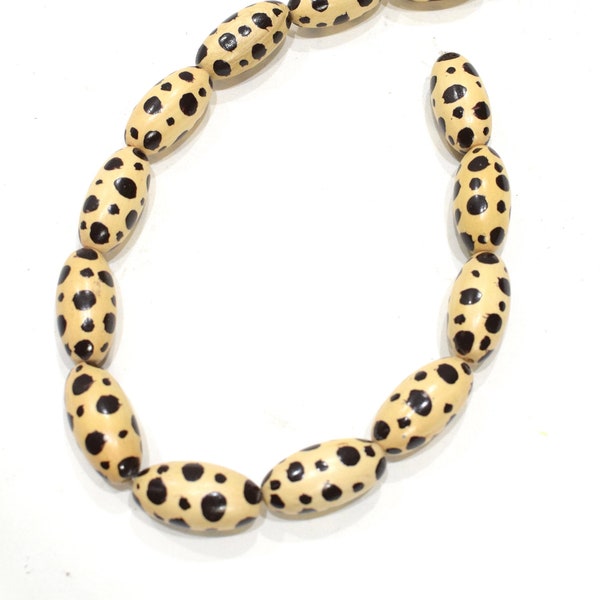 Beads Philippine Painted Wood Leopard Beads