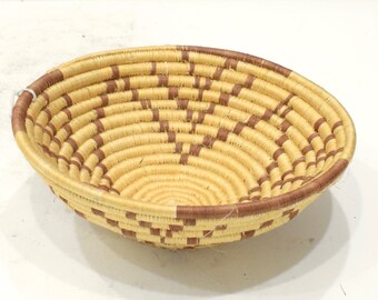 African Basket Botswana Natural Woven Palm Basket