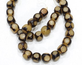 Beads Philippine Blalck White Cube Buri Nut Beads