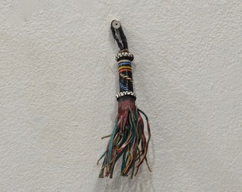 Keychain African Woven Leather Telephone Wire Keychain Tuareg Tribe
