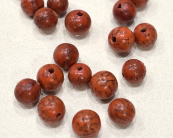 Philippine Orange Betelnut Round Bead 10mm