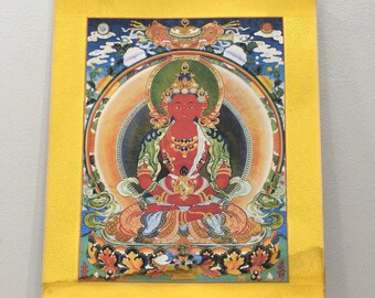 Tibetan Thangka Silk Print Painting Buddhist Deity