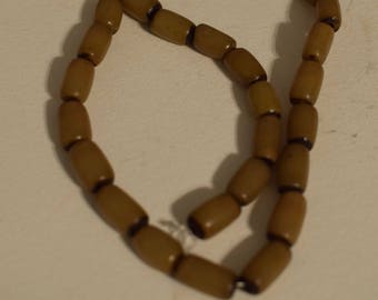 Beads Philippine Brown Buri Nut Tube Beads 12mm