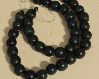 Beads Buri Nut Dark Blue Green Dyed Round Philippines Jewelry Necklace Buri Nut Beads 10mm