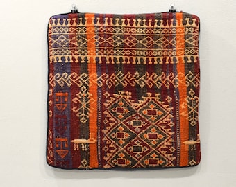 Pillowcase Kilim Rug Hand Stiched Rug Fragment Pillow Case