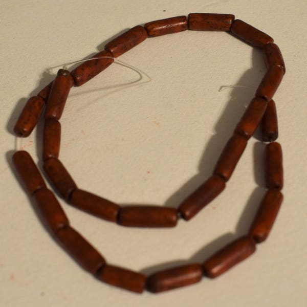 Beads Philippines Brown Betel Nut Tubes 15mm.