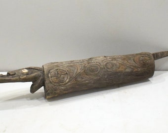 Papua New Guinea Crocodile Face Split Gong Wood Drum