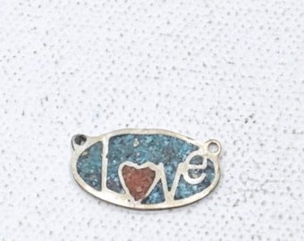 Sterling Silver & Turquoise Indian Charm Pendant