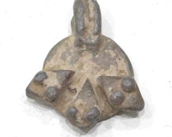 African Metal Triple Snake Fetish Pendant Ghana