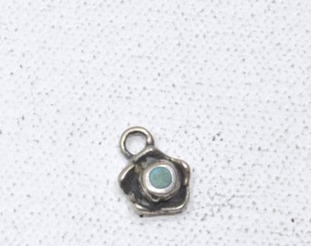 Sterling Silver & Turquoise Indian Charm Pendant
